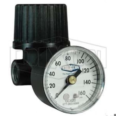 Dixon Norgren by Series 1 R46 General Purpose Miniature Non-Repairable Regulator with GC620 Gauge, 13 SCFM R46-200RG